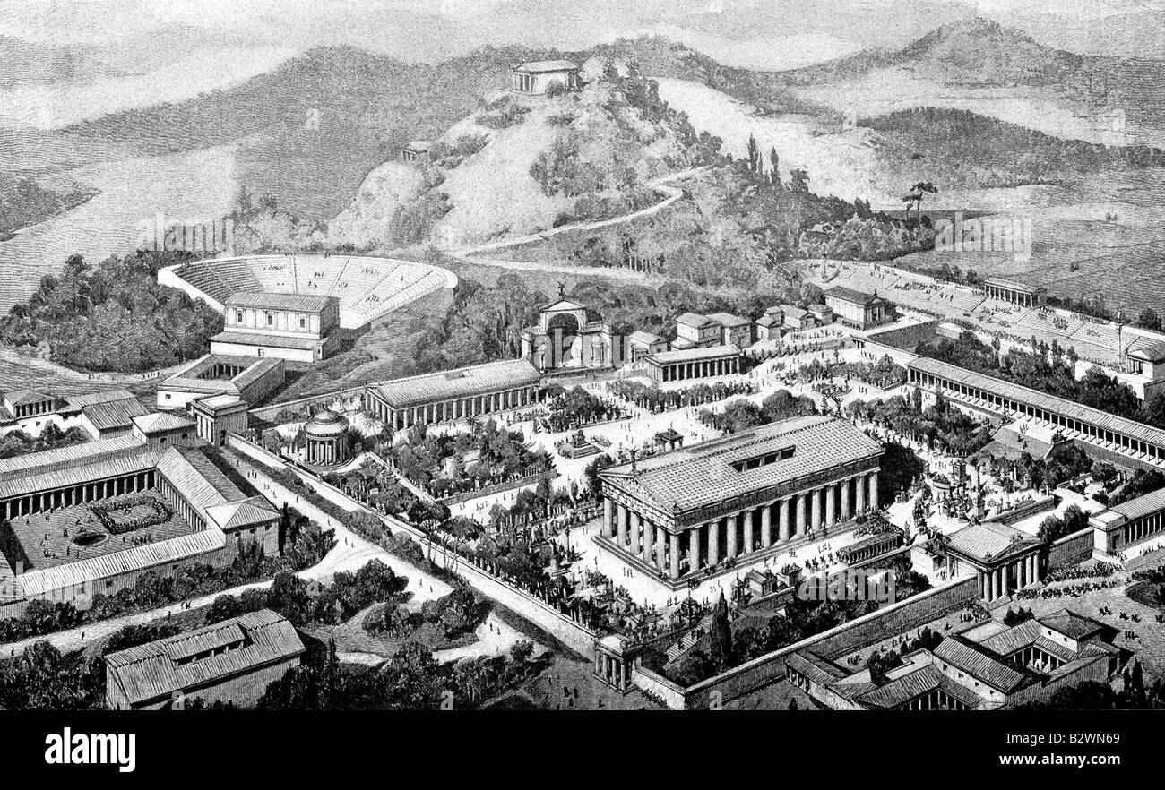 Stätte von Olympia Stockfoto