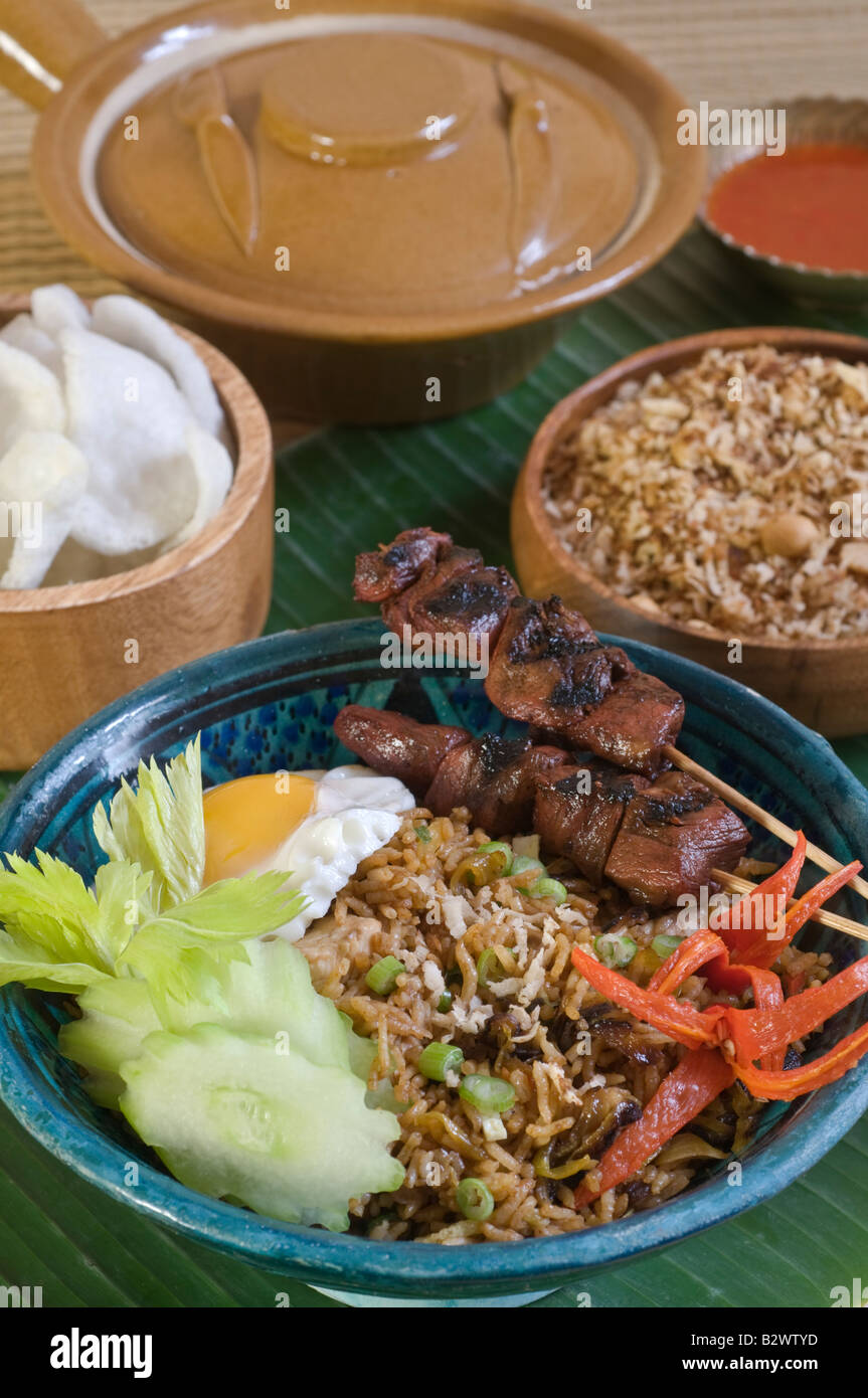 Nasi Goreng gebratener Reis Indonesien Südost-Asien Food Stockfoto