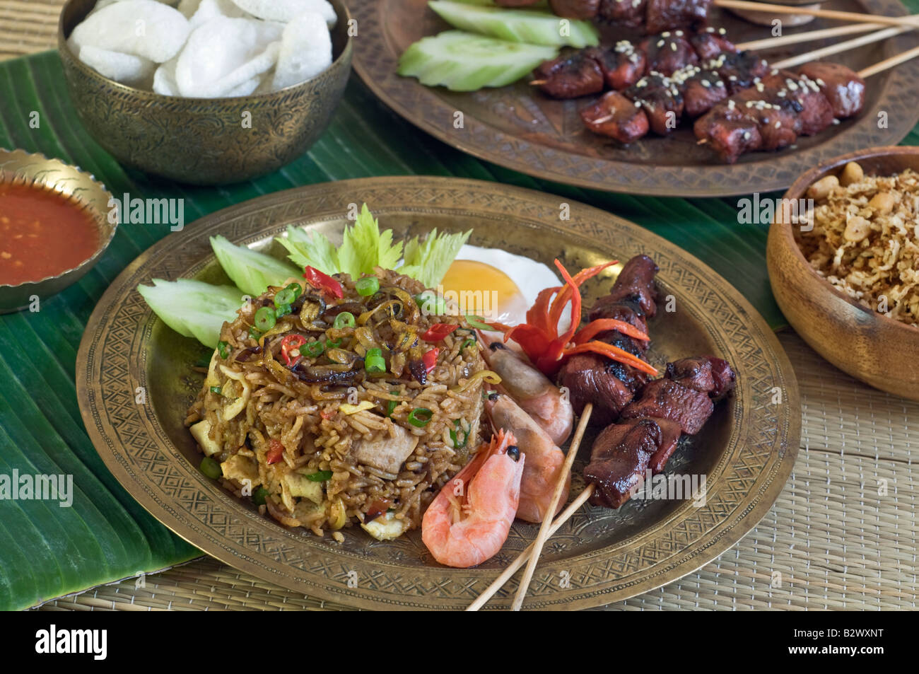 Nasi Goreng gebratener Reis Indonesien Südost-Asien Food Stockfoto