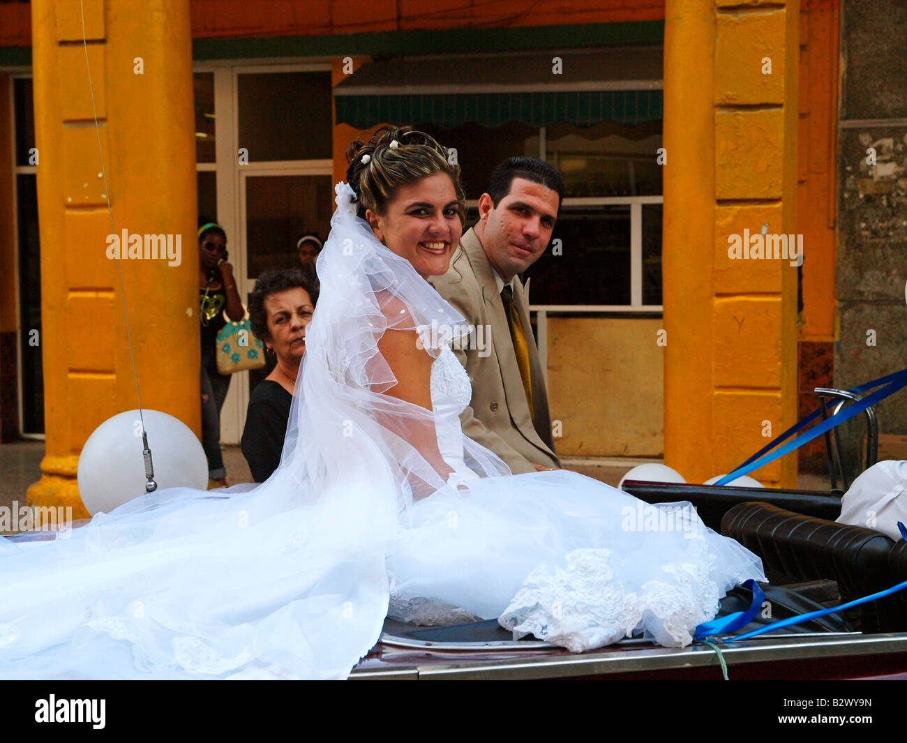 Havanna Vieja, Altstadt, Hochzeit paar Stockfoto