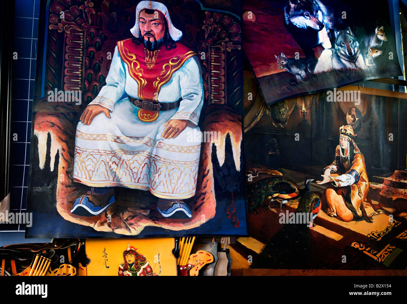Das Naadam-Fest feiert das 800. Jubiläum oder die mongolischen Staat Dschingis Khan-Bilder zum Verkauf an der Messe-Woche Stockfoto