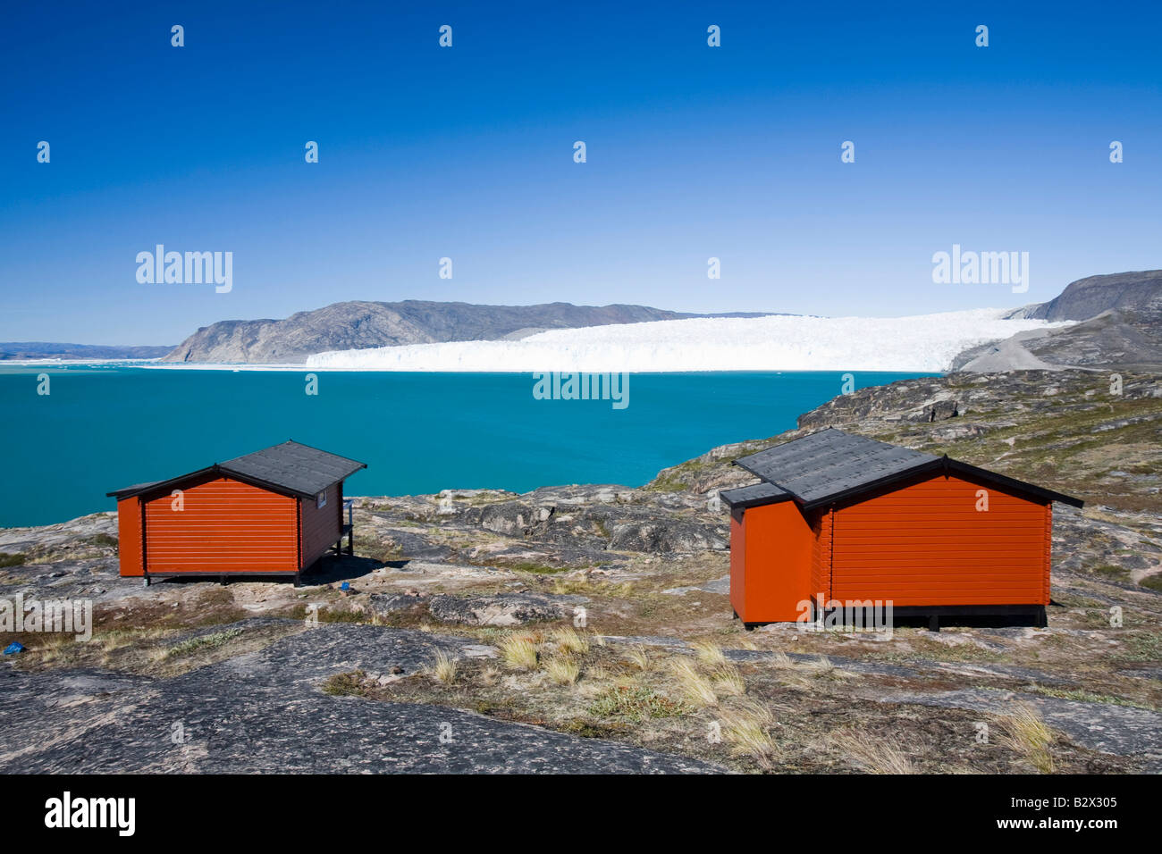 Camp Victor am Eqip Sermia an der Westküste Grönlands nördlich von Ilulissat Stockfoto