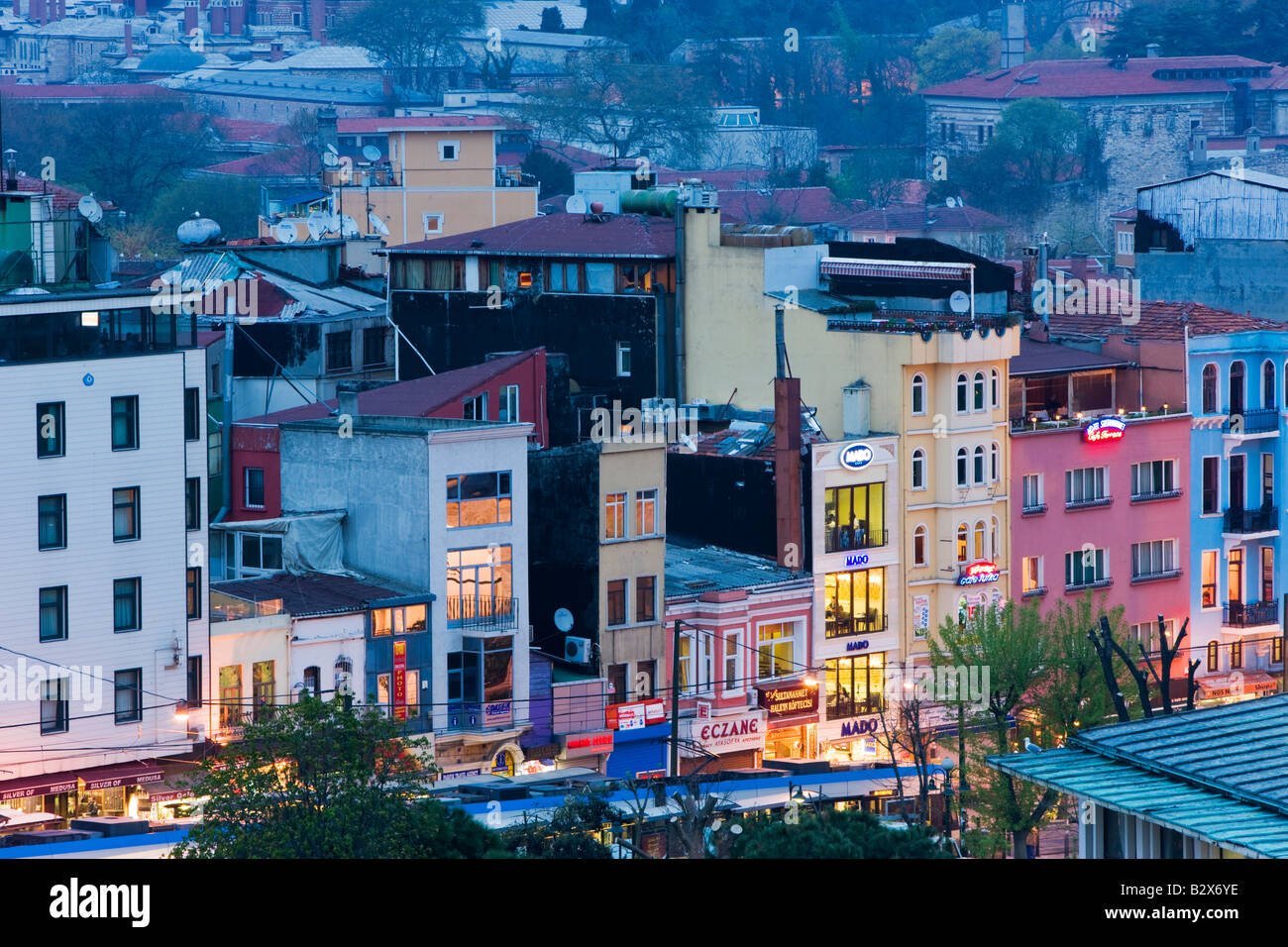 Erhöhten Blick über Altstadt Sultanahmet Istanbul ein UNESCO bezeichnet Weltkulturerbe in Istanbul Türkei Stockfoto