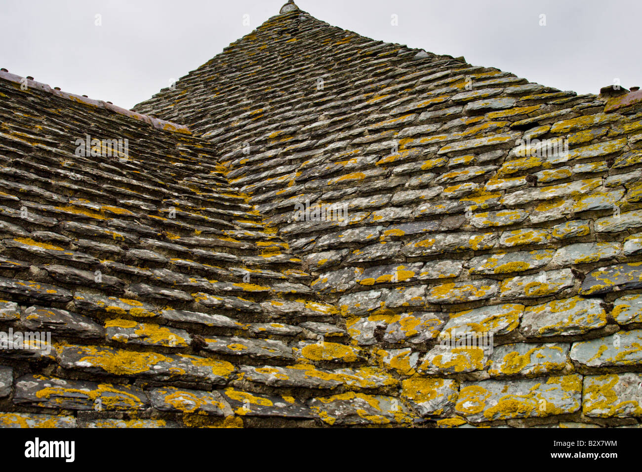 Stein-Dach in spie mittelalterliche Burg, Normandie, Frankreich Stockfoto