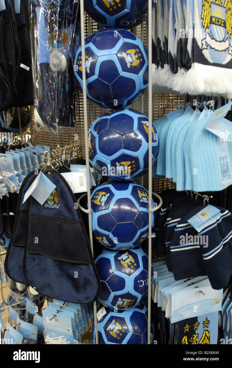 Manchester City Football Club Merchandise Stockfoto
