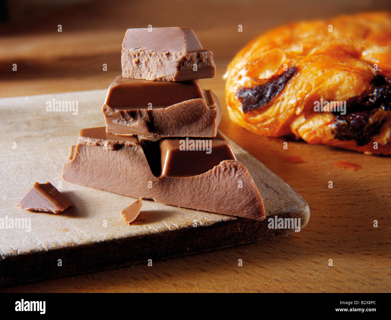 Alle Schokolade butter Croissants - Pain au Chocolat Stockfoto