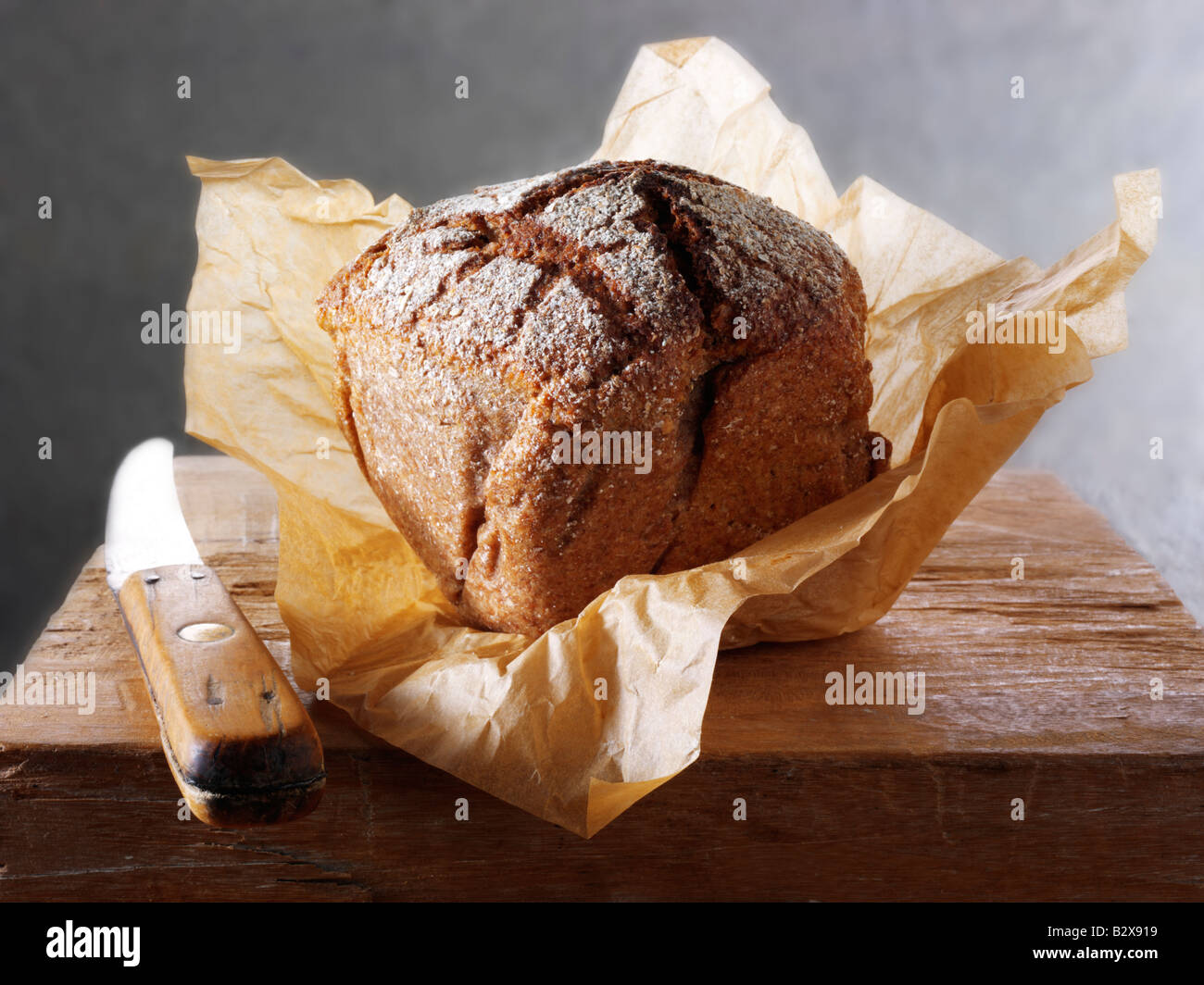 Artisan Deli Roggen Brotlaib Brot Stockfoto