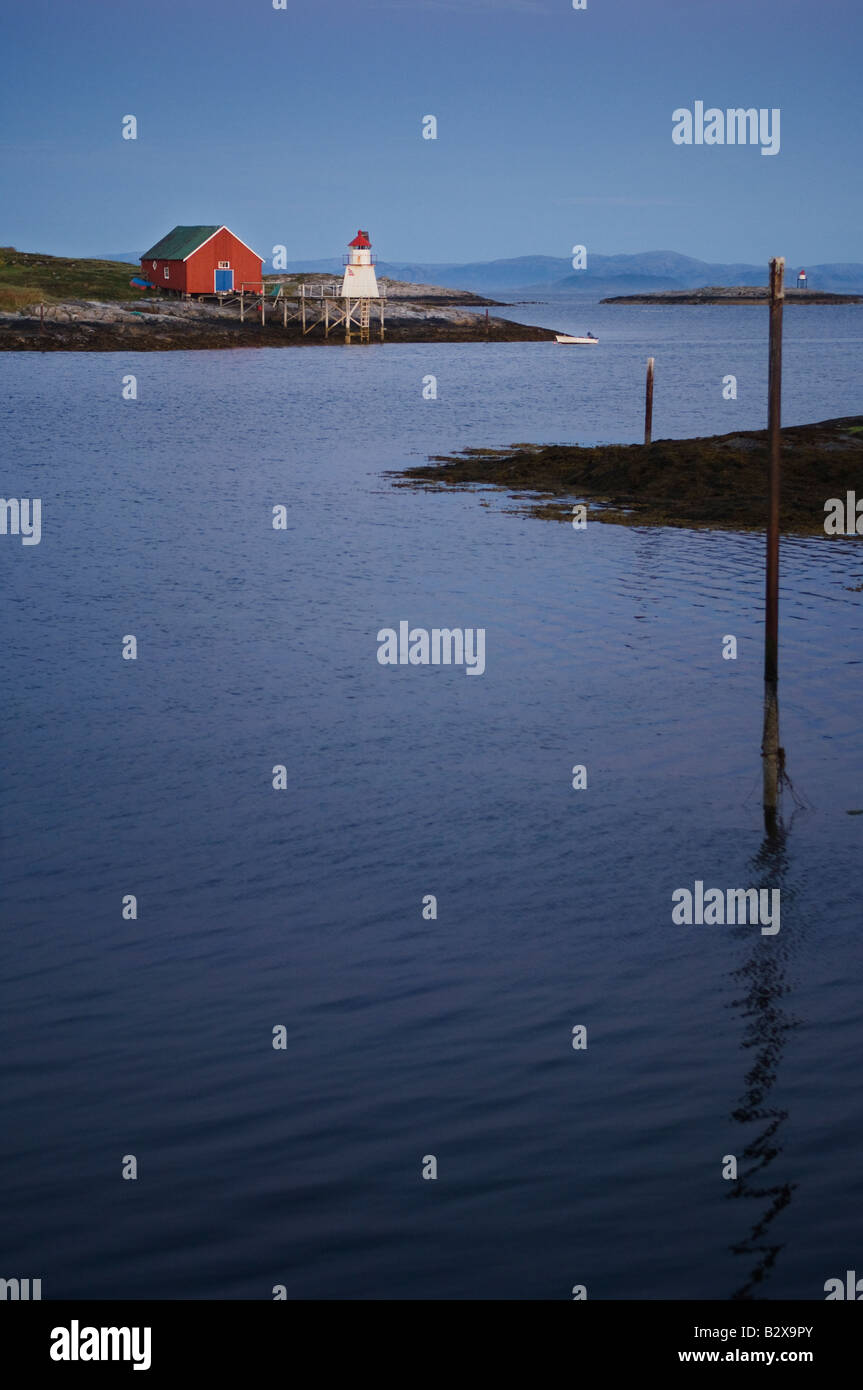 Späten Abend am Sør Gjæslingan in Vikna, Norwegen. Stockfoto