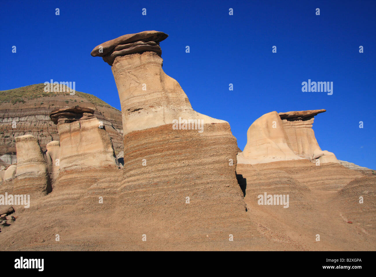 Hoodoos in Drumheller, Alberta Stockfoto