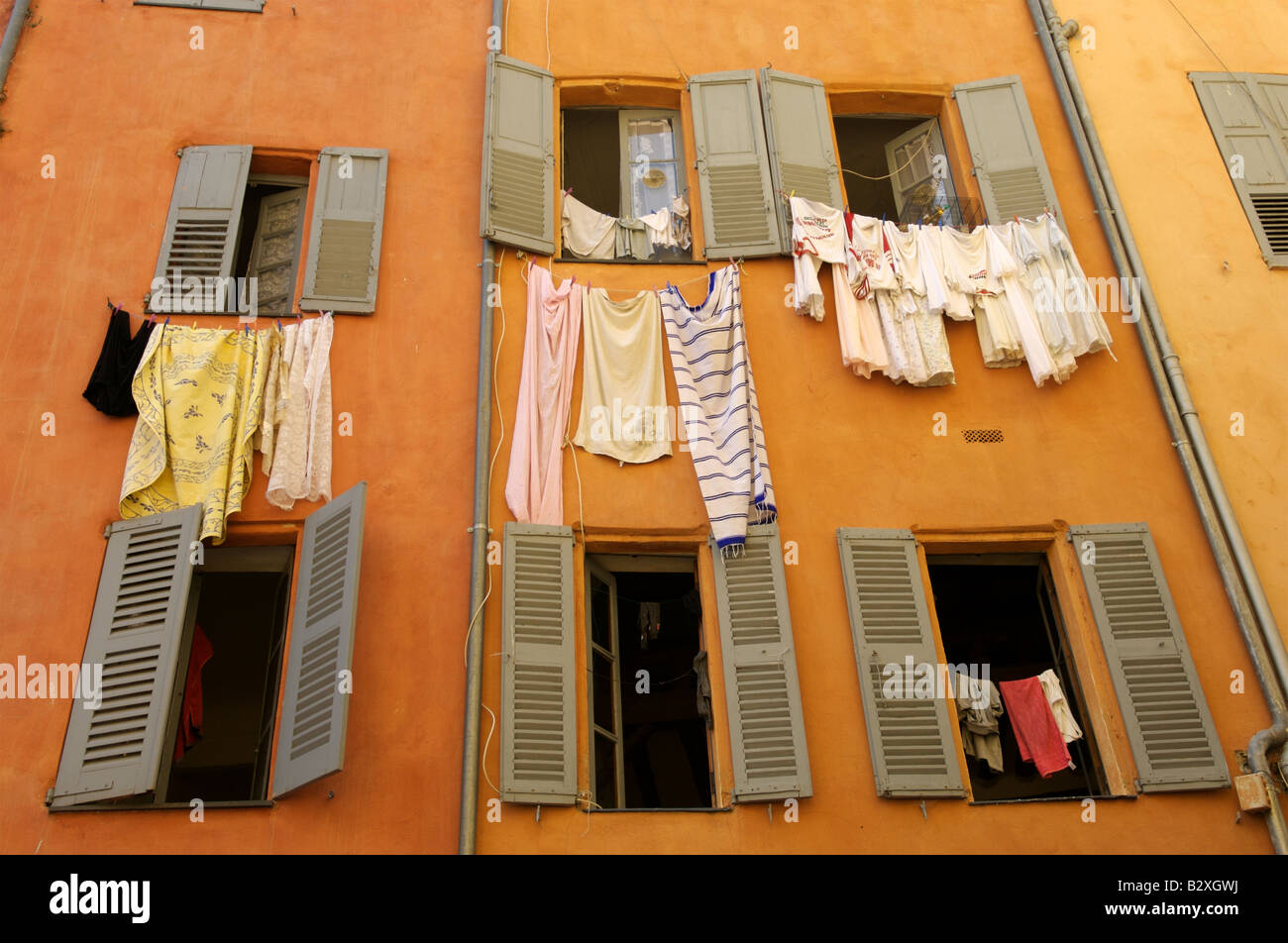 Bunte Gebäude in Grasse, Frankreich Stockfoto