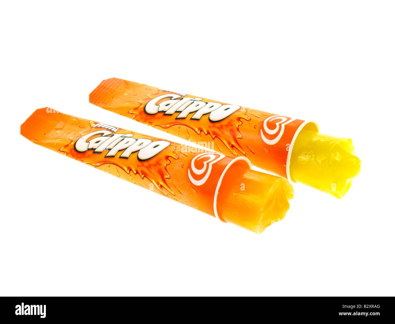 Mini Calippo Orange und Limette Eis am Stiehl Stockfotografie - Alamy