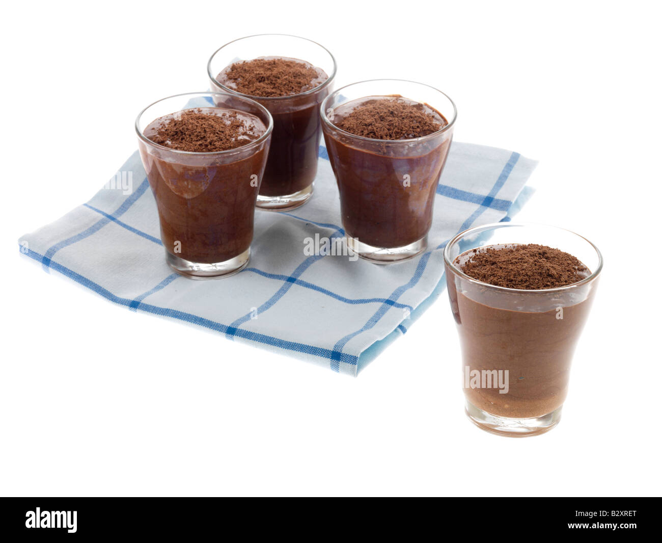 Glas von Schokoladenmousse Stockfoto
