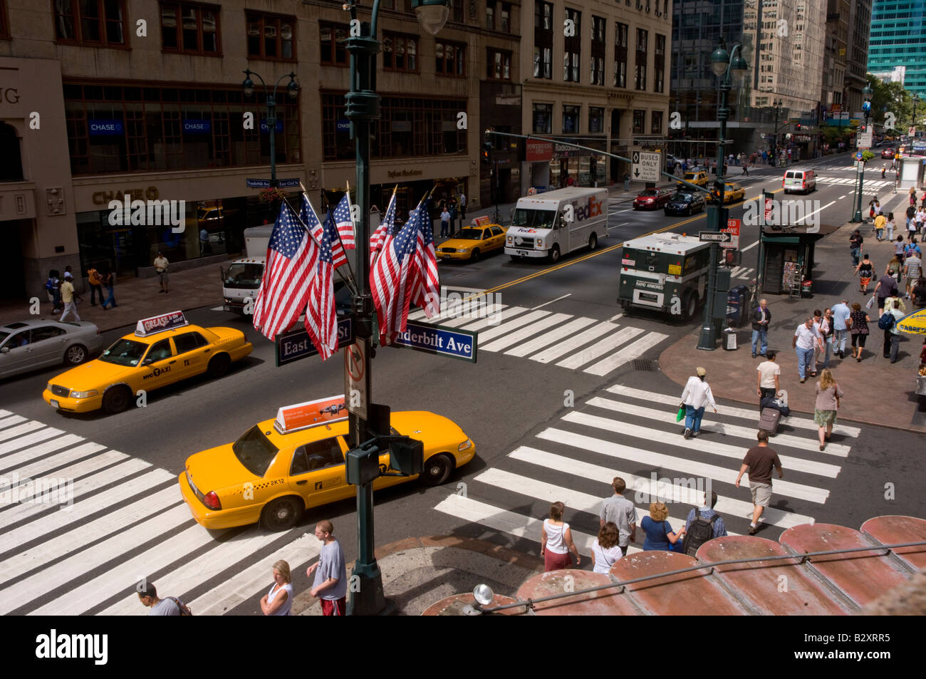 New York NY 9. August 2008 Pershing Square, die Park Avenue und die 42nd Street Stockfoto