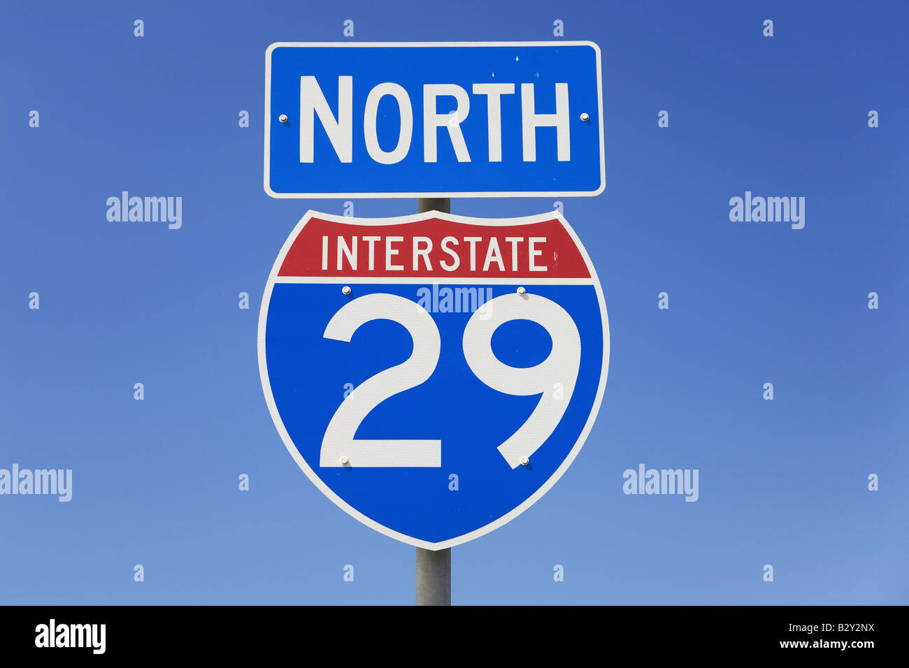 Interstate-Highway 29 North Straßenschild Stockfoto