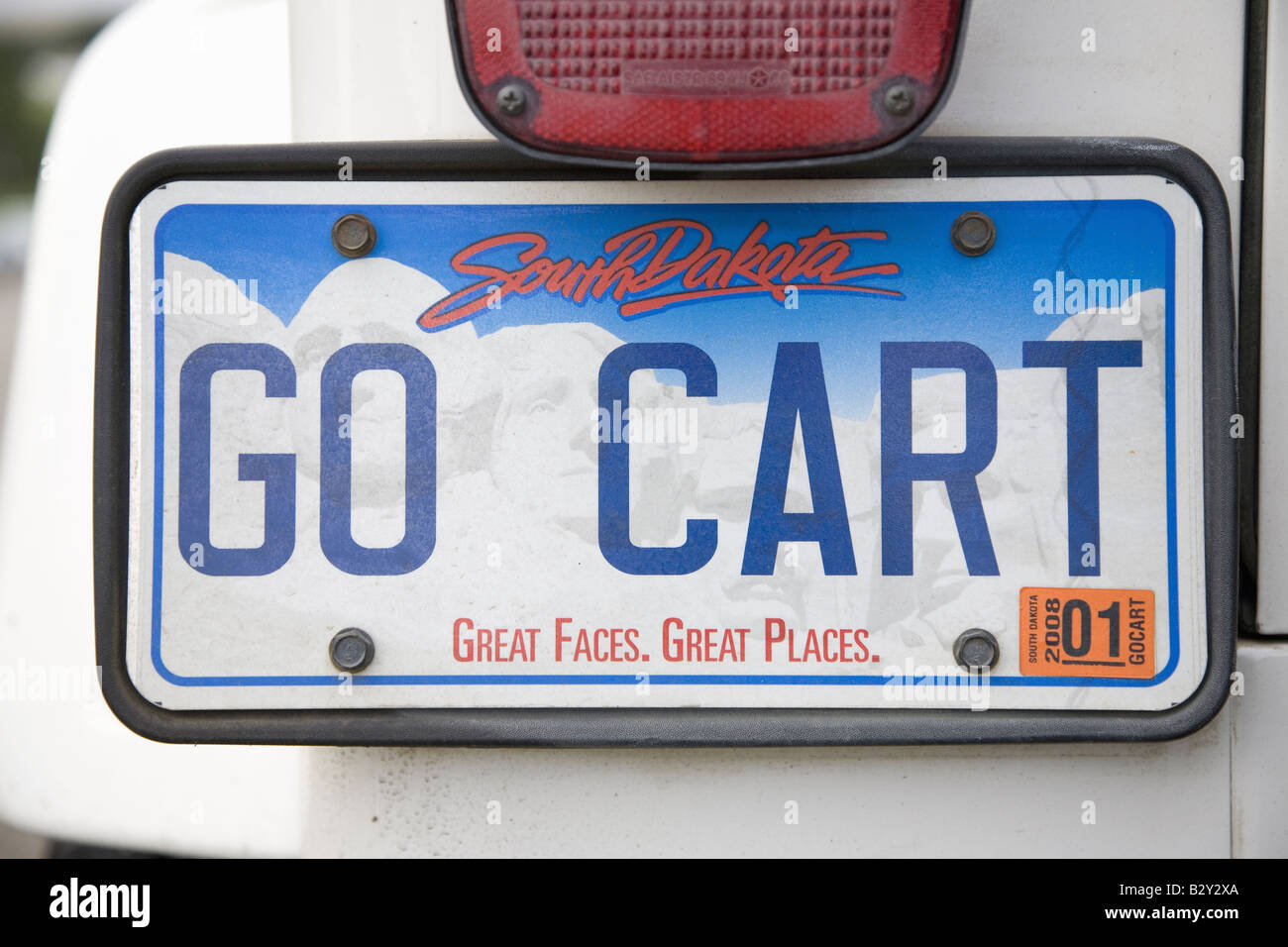 Go Cart benutzerdefinierte Nummernschild, South Dakota Stockfoto