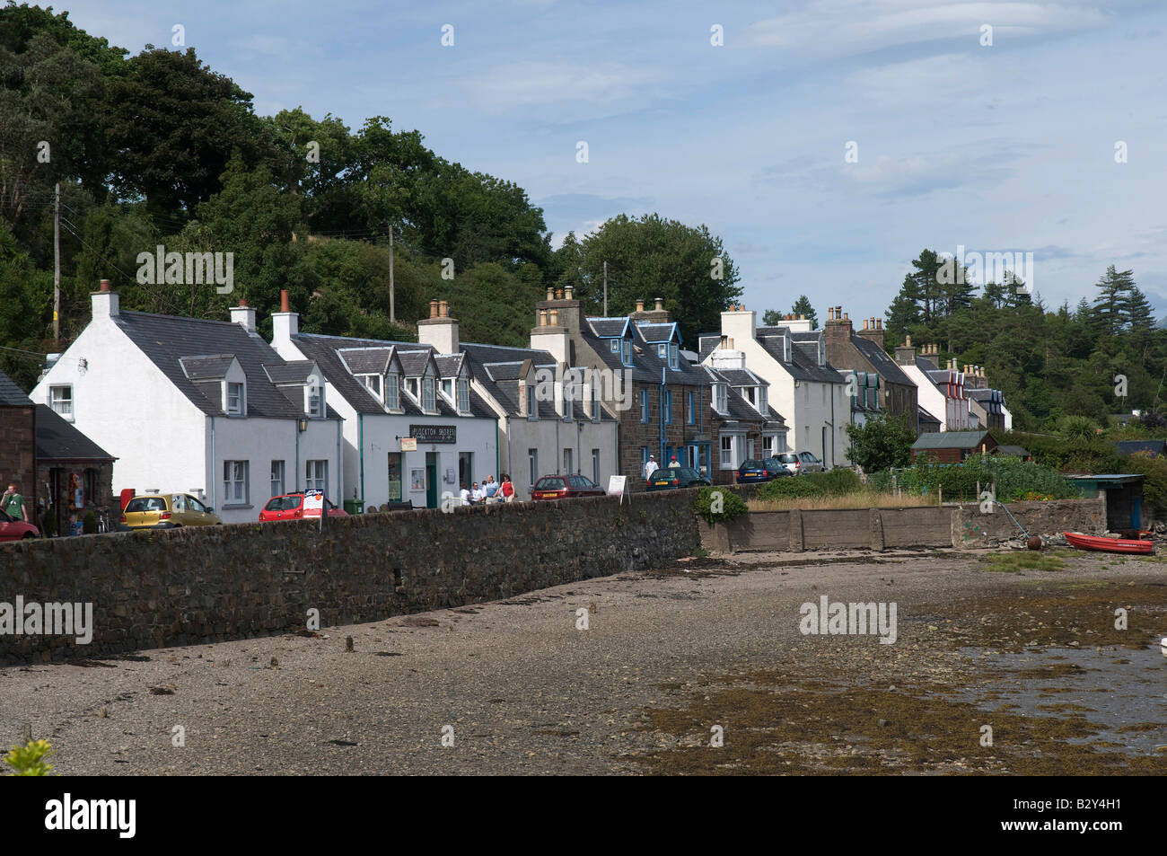 Shoreside Häuser, Dorf Plockton, Wester Ross, North West Highland Schottland Stockfoto