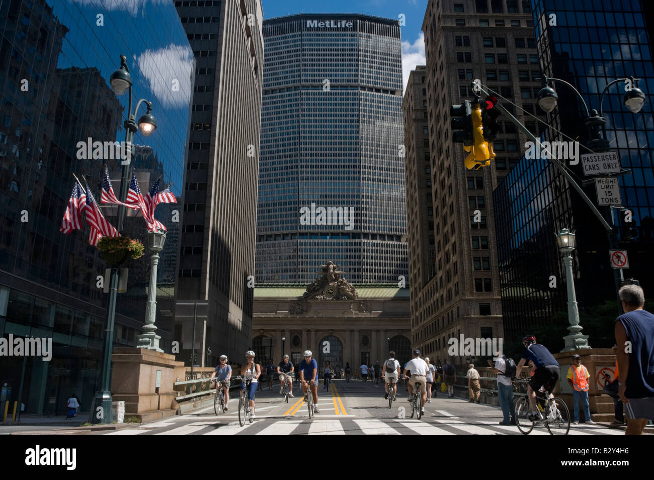 Summer Streets, autofreie Veranstaltungen auf den Straßen von New York City. Stockfoto