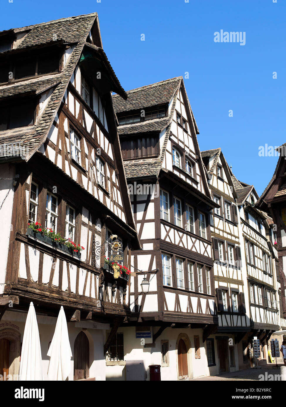 RENAISSANCE-FACHWERKHÄUSER aus dem 16. Jahrhundert Viertel LA PETITE FRANCE Straßburg Elsass Frankreich Stockfoto