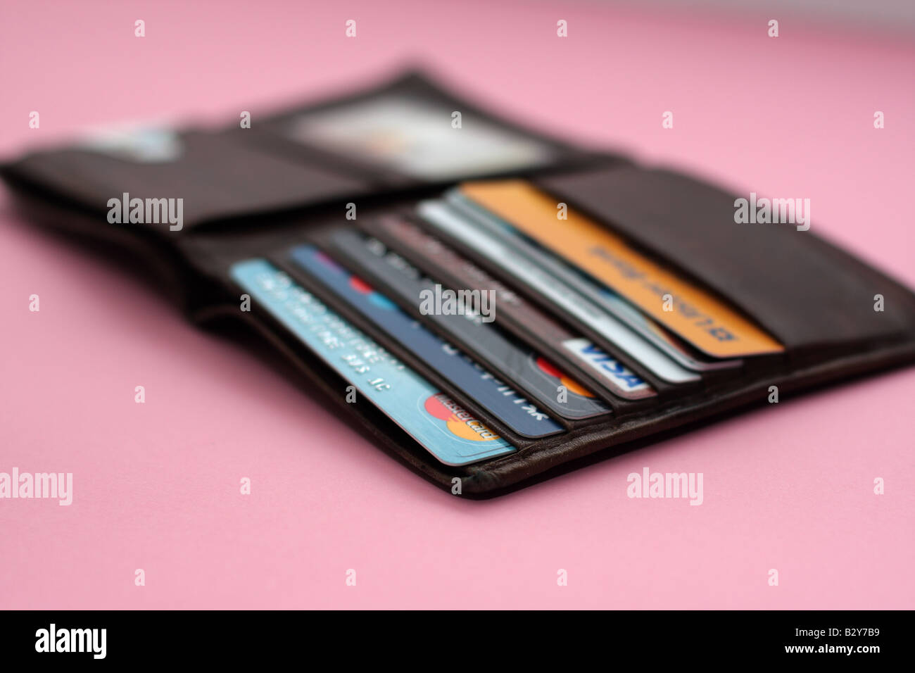 Geldbörse mit Kreditkarten Stockfoto