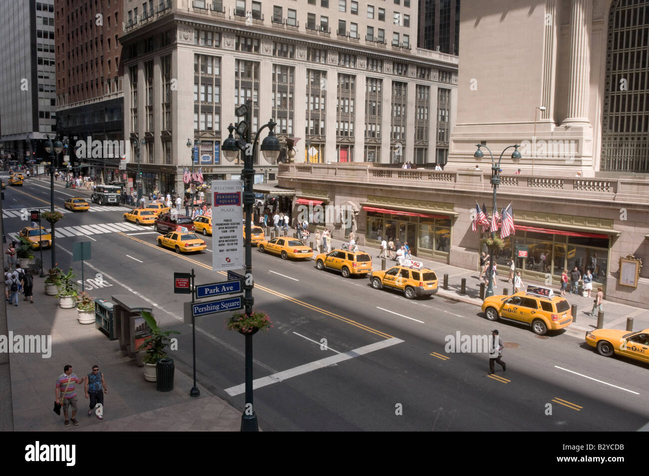 New York NY 9. August 2008 Pershing Square, die Park Avenue und die 42nd Street Stockfoto