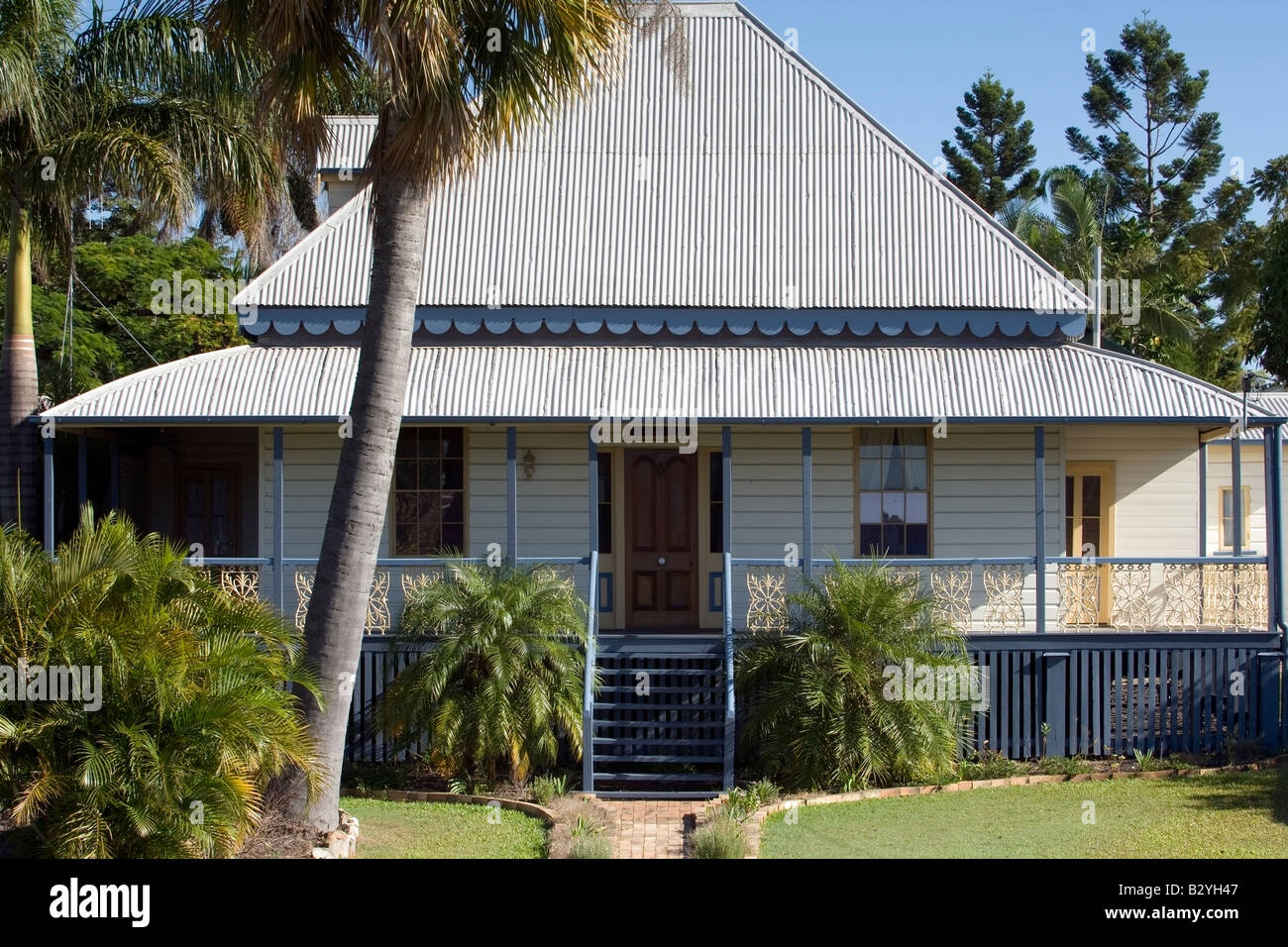 Die Eleganz eines traditionellen Queenslander-Home Stockfoto