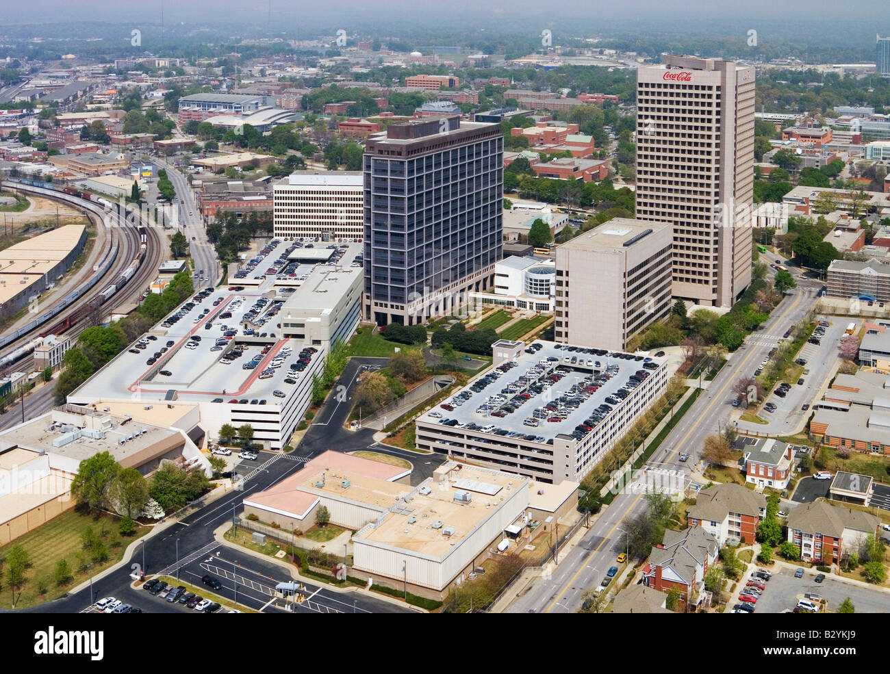 Luftaufnahme von der Coca-Cola Hauptsitz befindet sich in Atlanta, GA Stockfoto