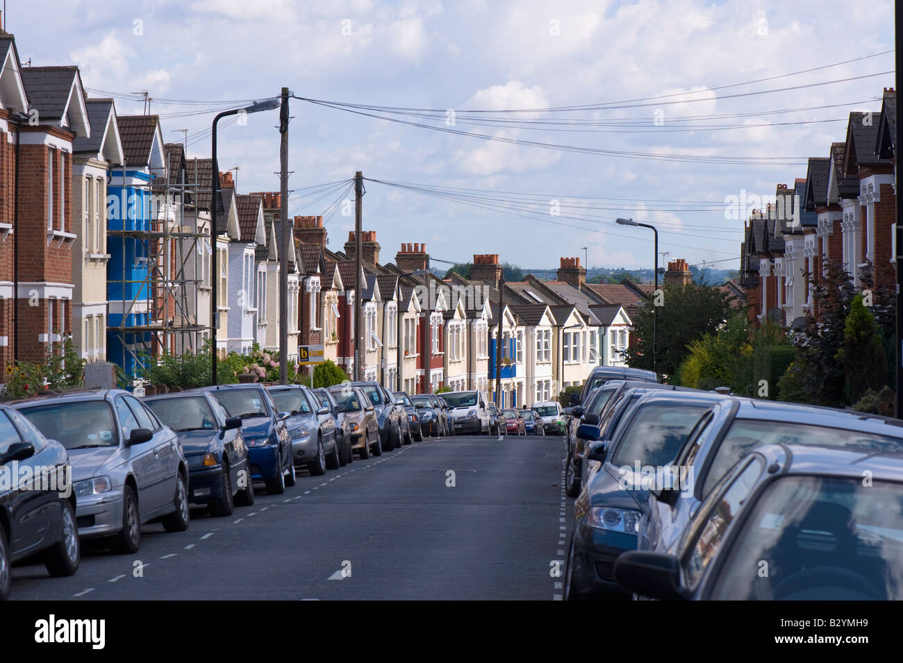 Häuserzeile Acton W3 London Vereinigtes Königreich Stockfoto