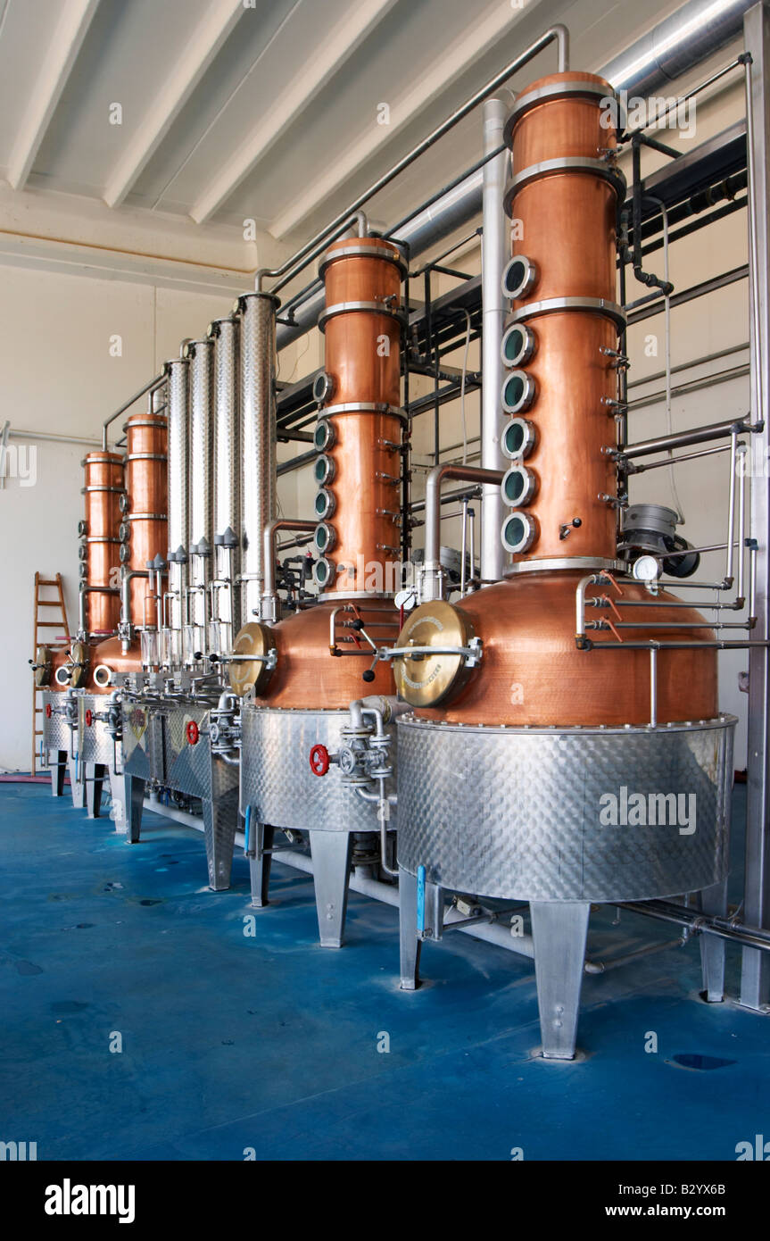 Nach wie vor für die Destillation Ouzo. Tsantali Weinberge & Winery, Chalkidiki, Mazedonien, Griechenland. Stockfoto