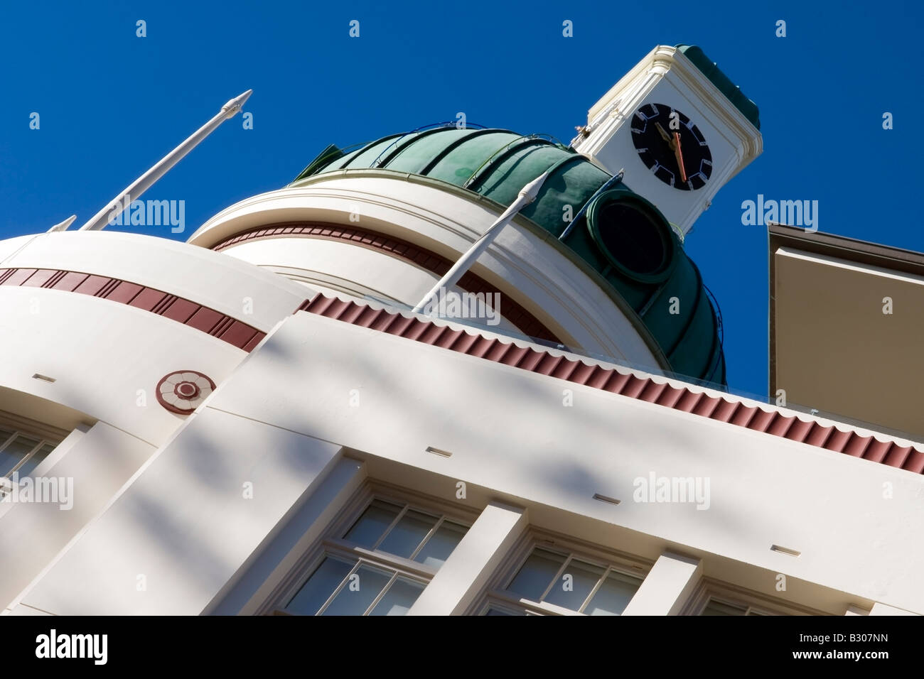 Markante Linien von "A & B Building", Napier, Neuseeland Stockfoto