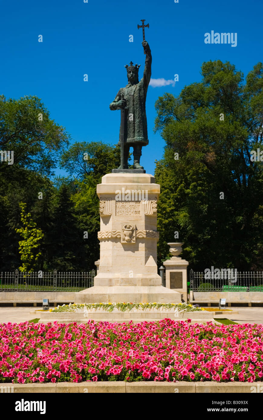 Statue von Stefan Cel Mare in ChisinauMoldawienEuropa Stockfotografie