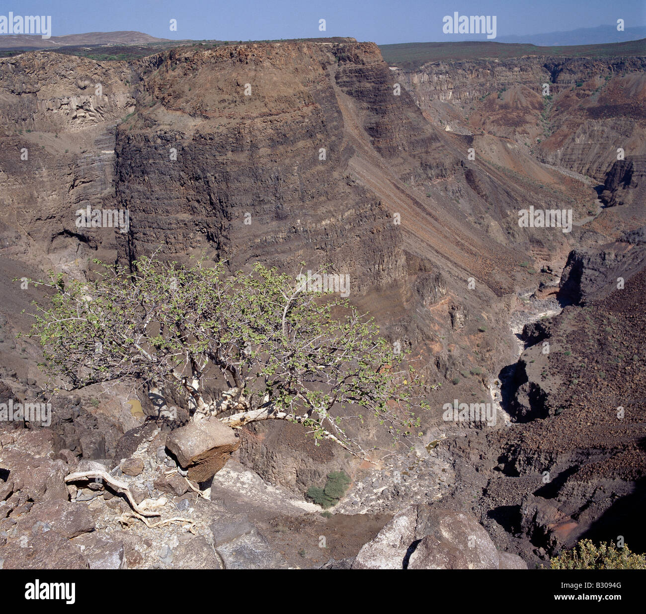 Djibouti, Ghoubbet el Kharab. Die beeindruckende Schlucht d'Adaile, bekannt, dass die Afar als Dimbia, ist eine Kreuzung von Gräben und Land fehlgeschlagenes, südlich von Ghoubbet el Kharab. Stockfoto