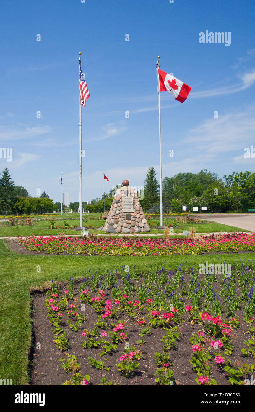 Das Eingangstor zum International Peace Gardens Stockfoto