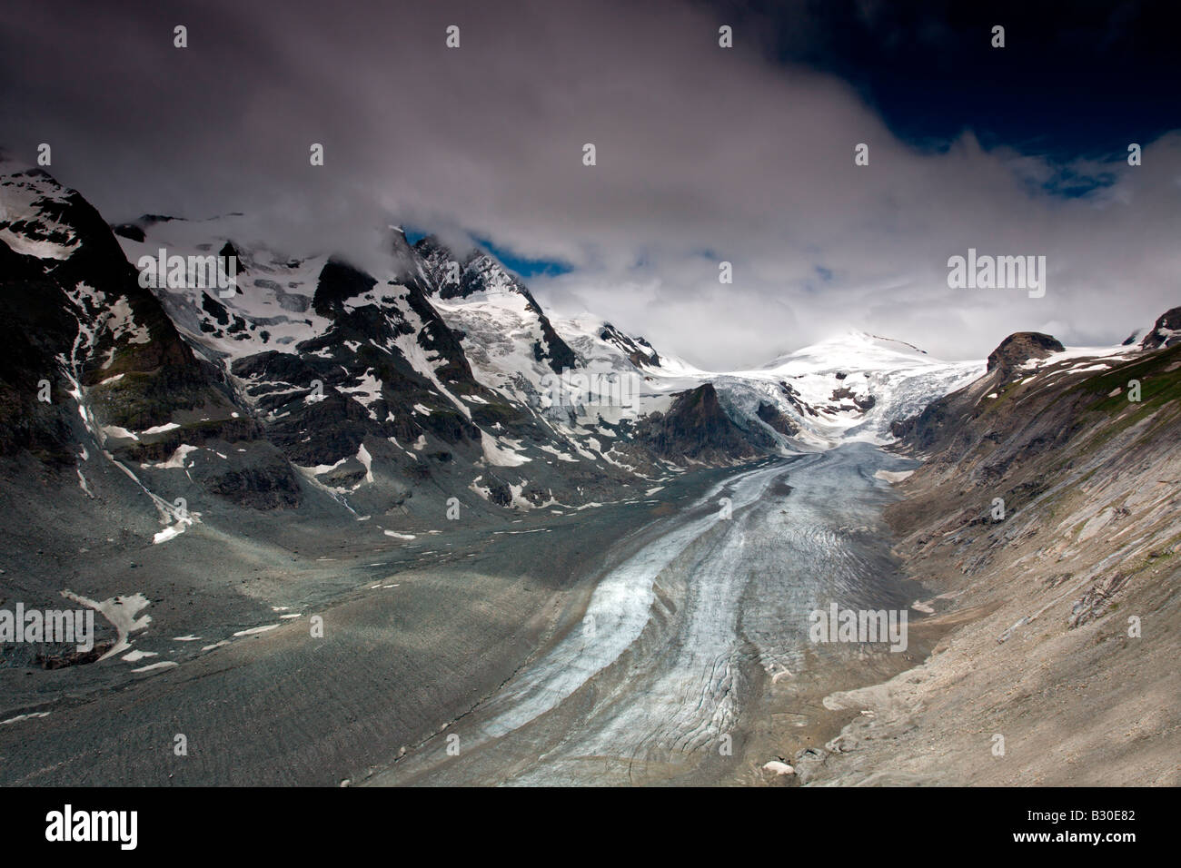 Nationalpark Hohe Tauern: Franz-Josefs-Höhe Sicht: Großglockner und Pasterze Gletscher Stockfoto