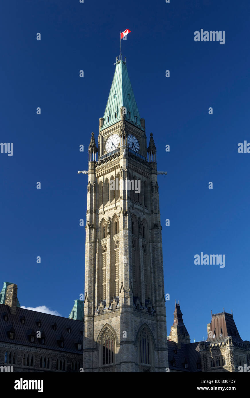 Der Peace Tower auf dem Parlamentshügel in Ottawa, Kanada Stockfoto