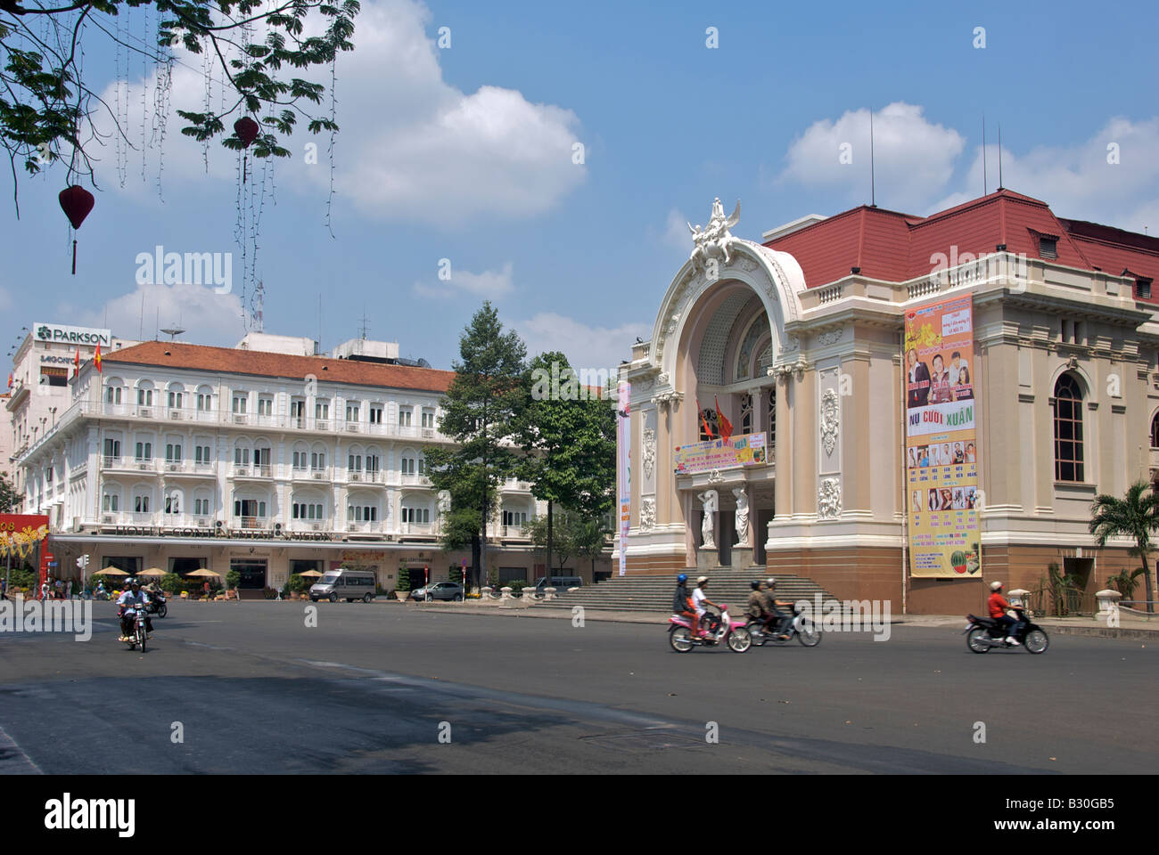 Stadttheater und Continental Hotel Saigon-Vietnam Stockfoto