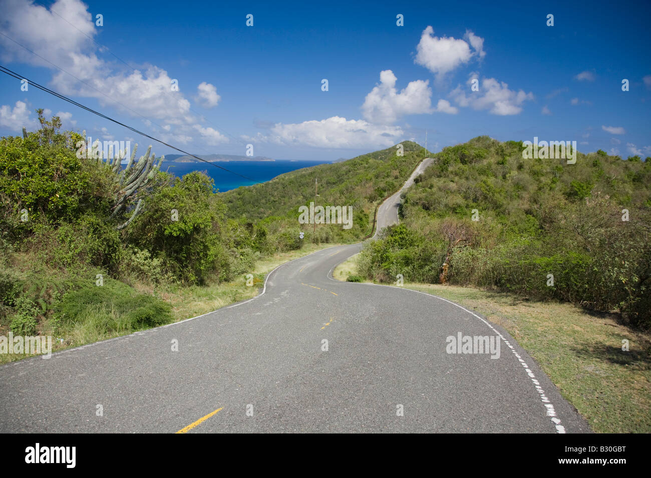 East End Road auf die karibische Insel des Heiligen Johannes in den US Virgin Islands Stockfoto