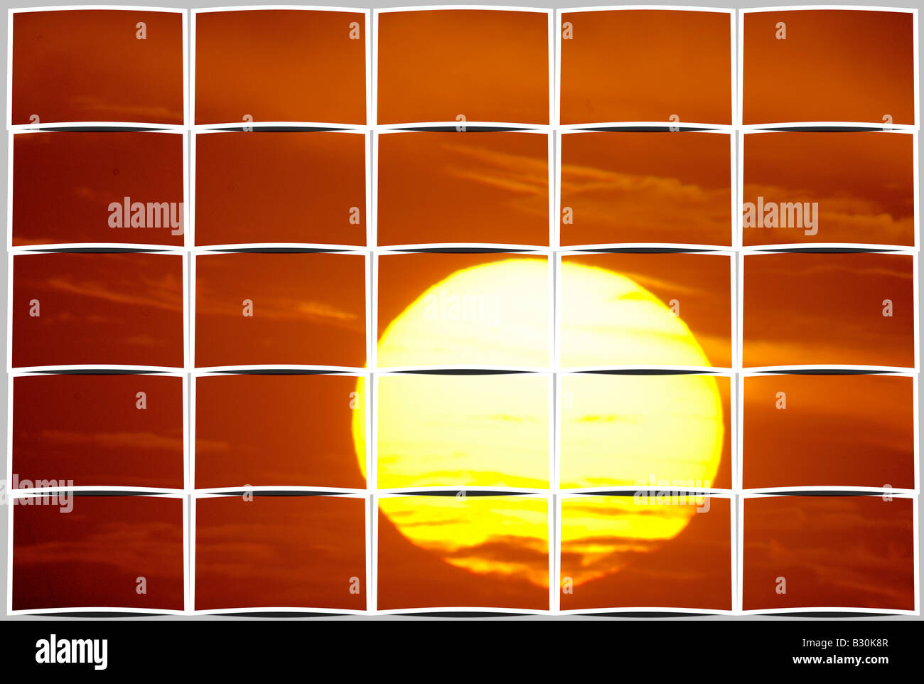 Kachelofen Foto von Sonnenuntergang vom Teleskop Stockfoto