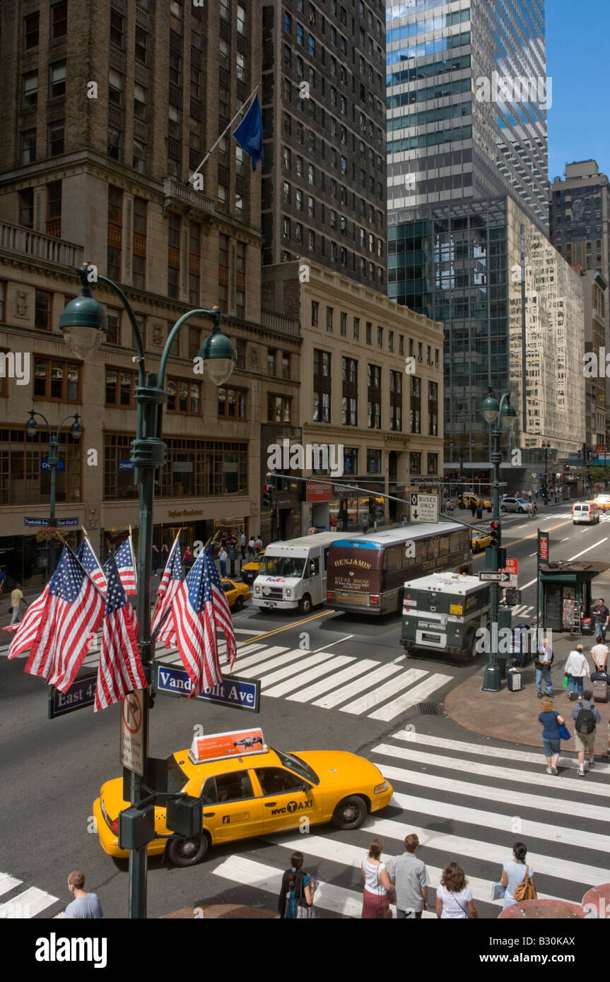 New York NY 9. August 2008 Pershing Square Forty Second Street und Vanderbilt Avenue Stockfoto