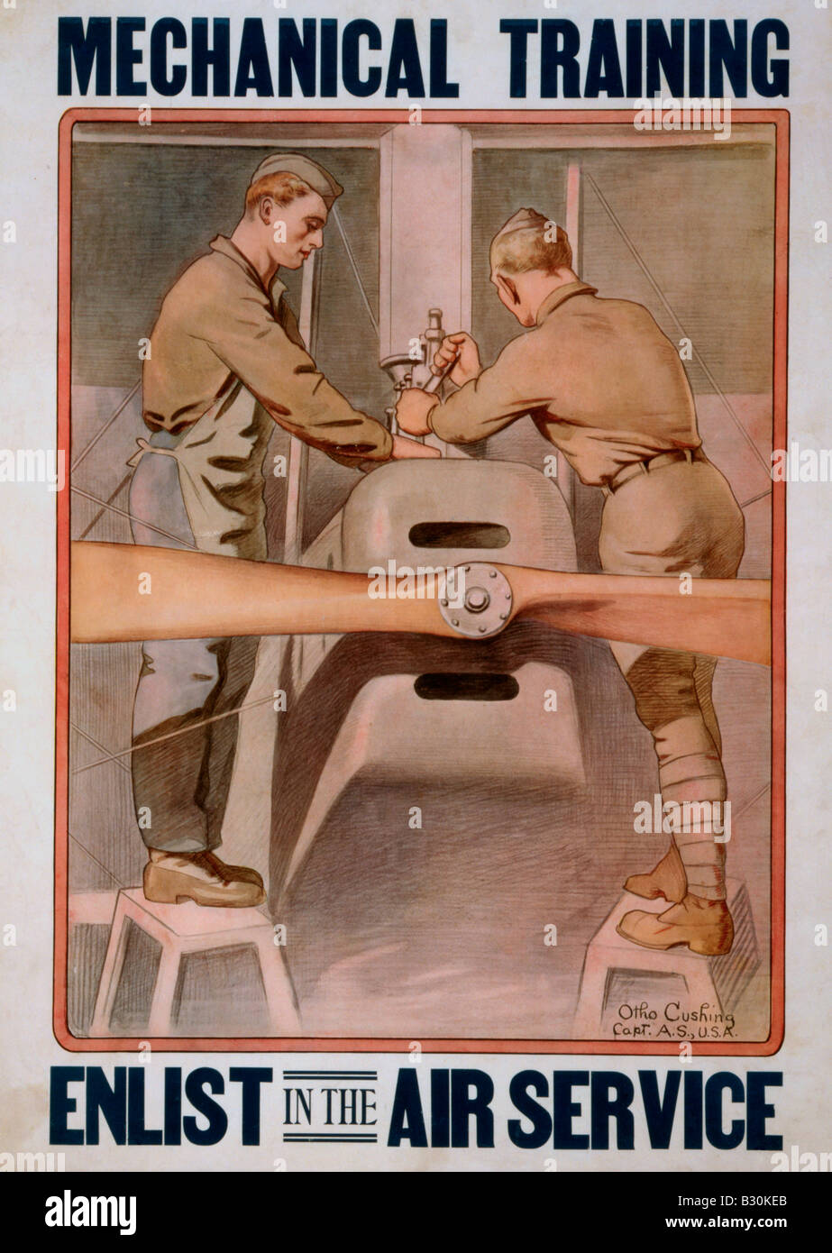 Mechanische Ausbildung - in der Air Service Recruiting-Plakat aus dem ersten Weltkrieg eintragen Stockfoto