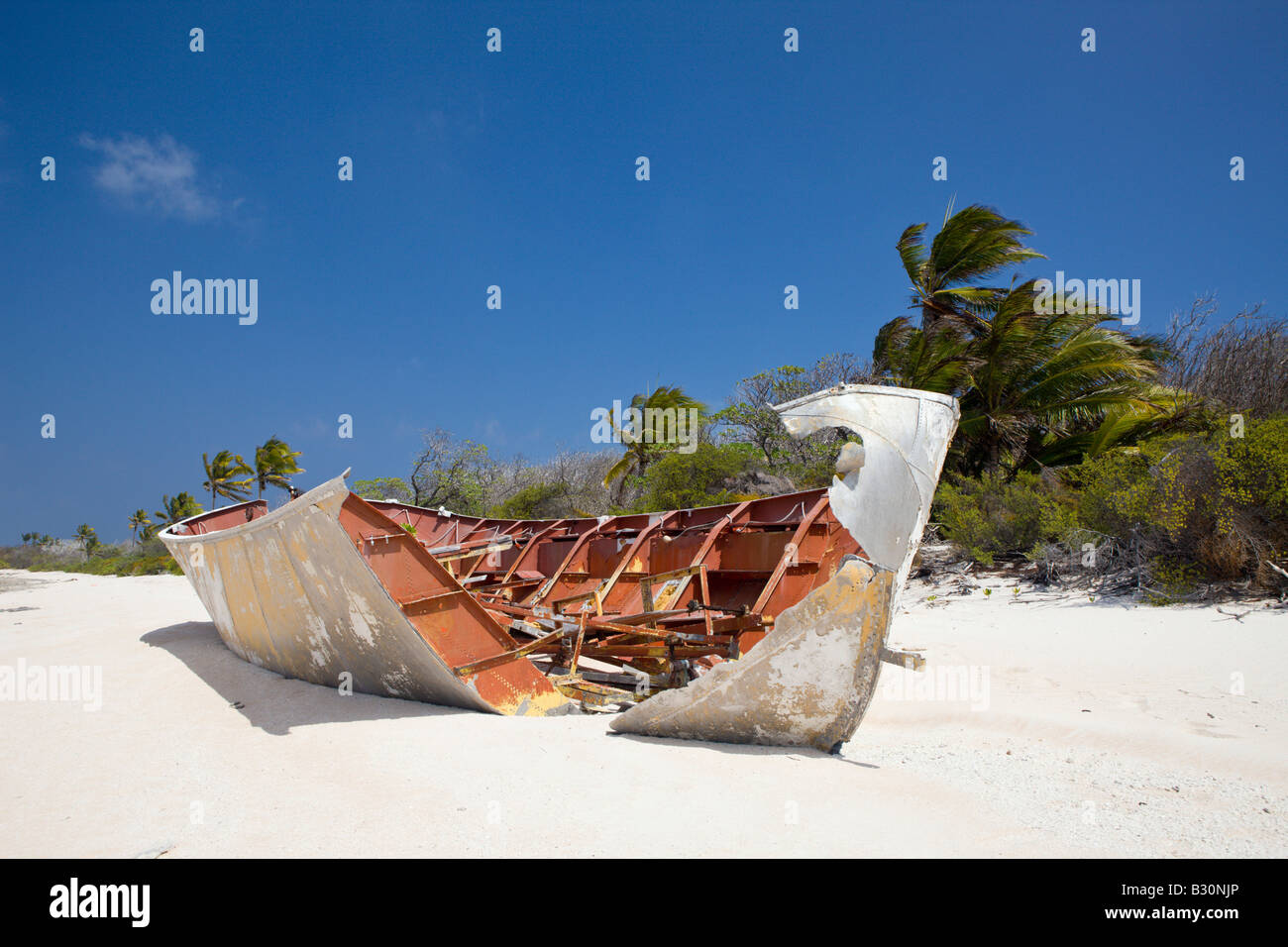 Schiffswrack am Bikini Beach Marshallinseln Bikini Atoll Mikronesien Pazifischen Ozean gespült Stockfoto