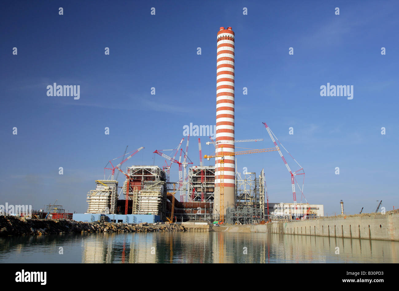 Baustelle von der Kohle-Kraftwerk in Civitaveccia/Italien Stockfoto