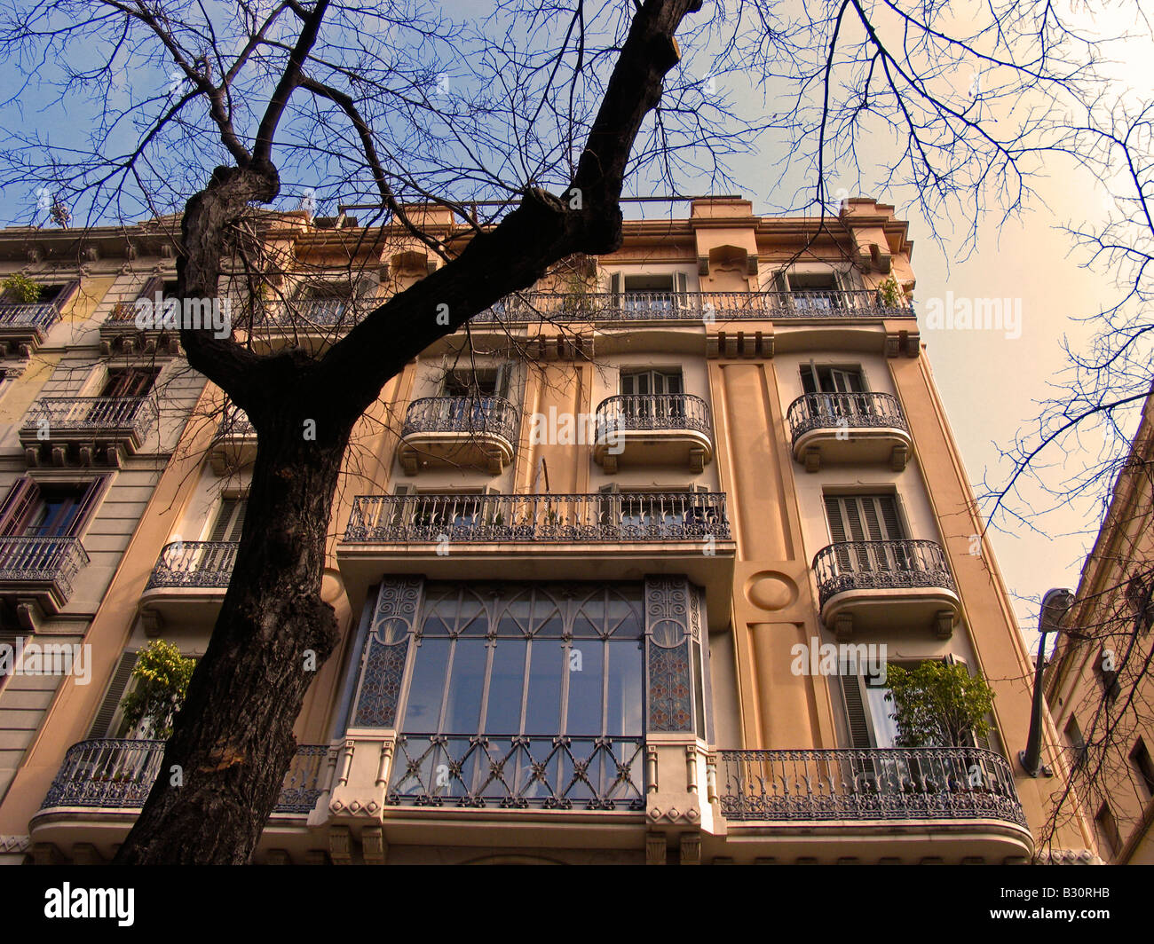 Fassade im modernistischen Stil, Barcelona, Katalonien, Spanien Stockfoto