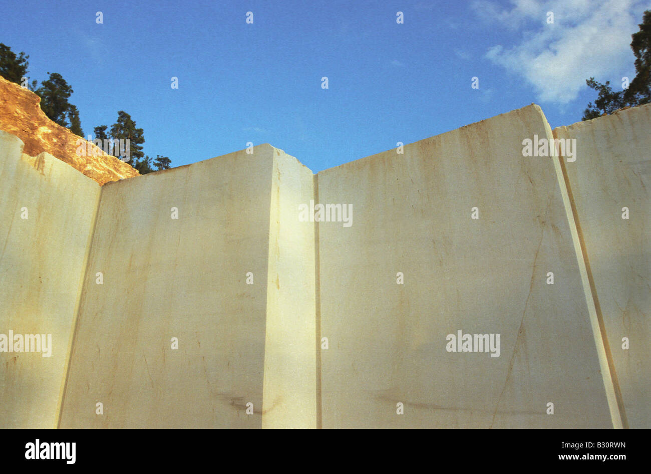 Marmor-Steinbruch auf Thassos Stockfoto