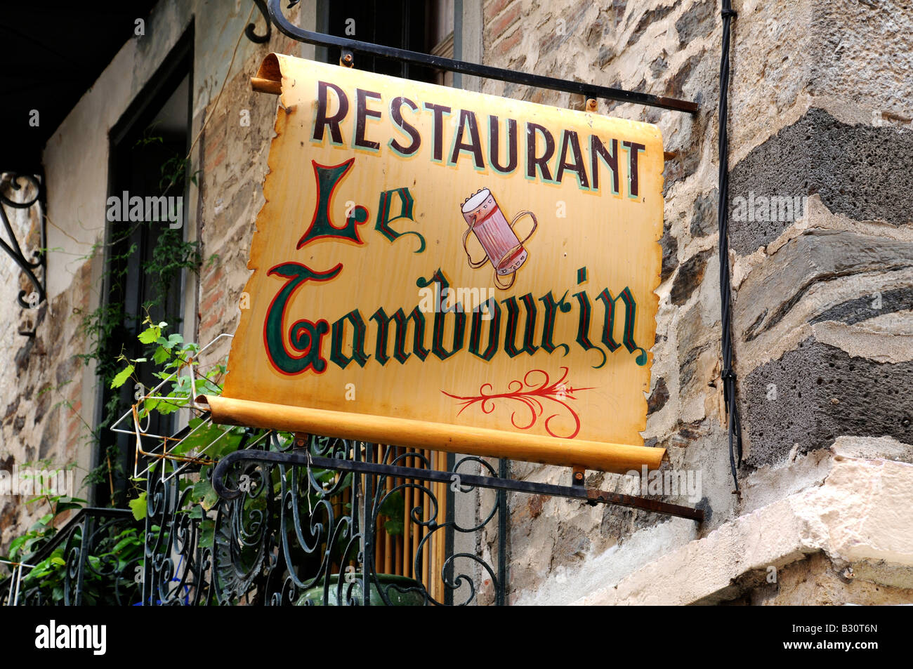 FRANZÖSISCHE RESTAURANT ZEICHEN Stockfoto