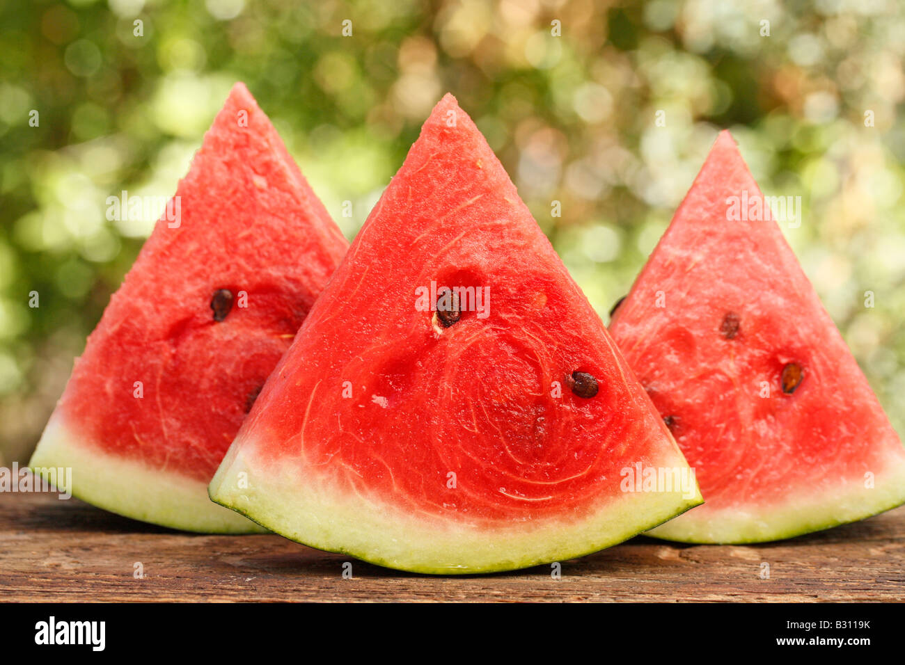 Wassermelone Stück in natürlichen Hintergrund Stockfoto