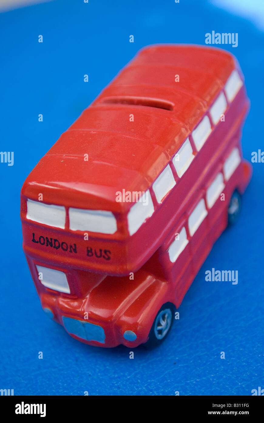 Spardose London bus Stockfoto