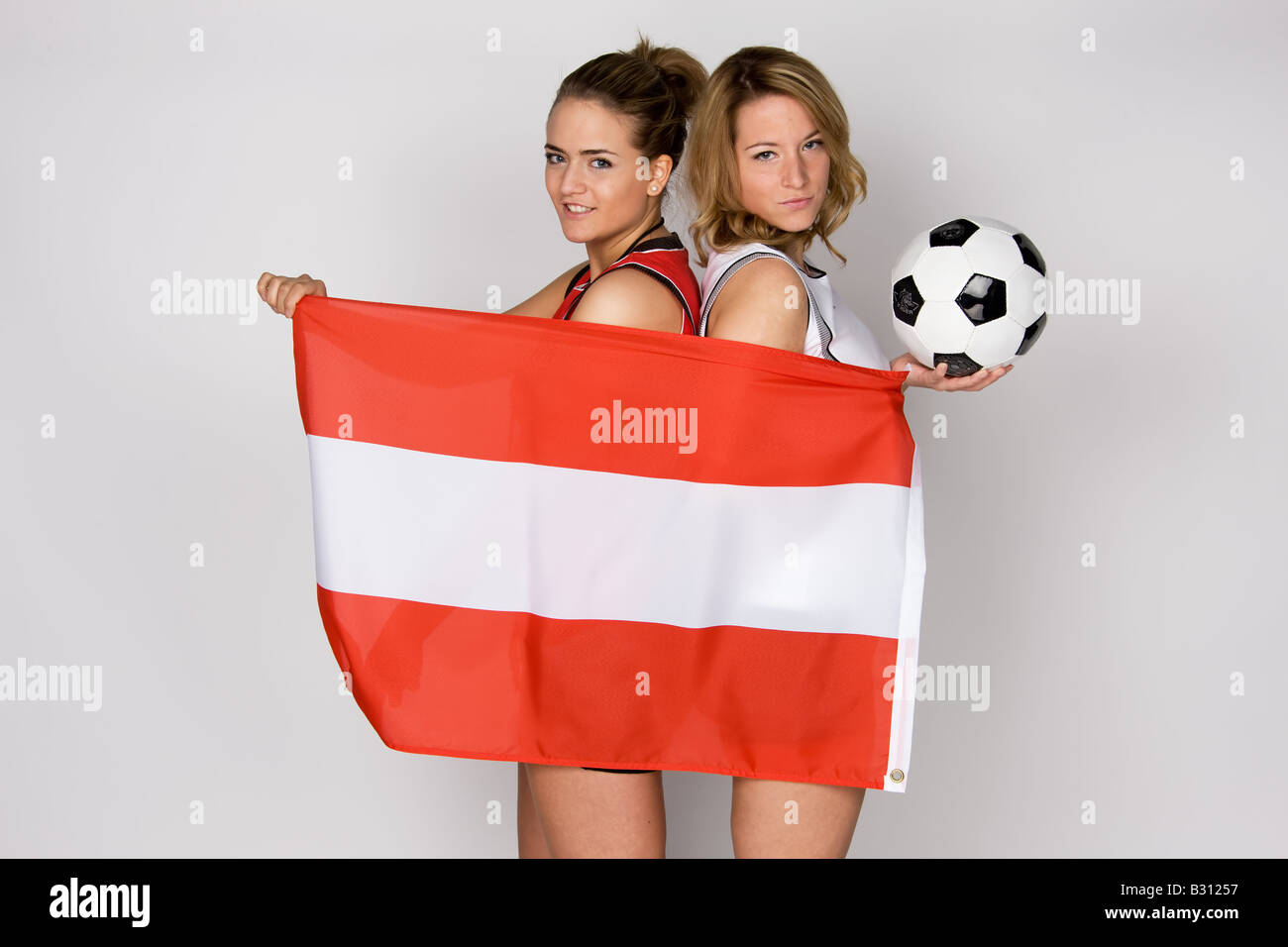 Symbol-Bild-weibliche Fußball-fans Stockfoto