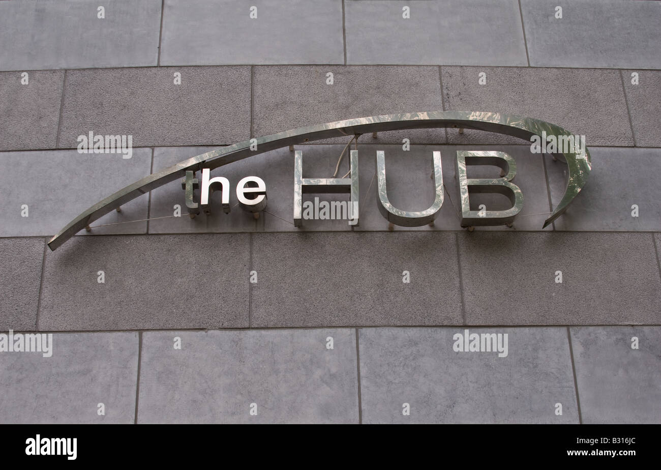 Zeichen für den Hub in Dublin City University Stockfoto
