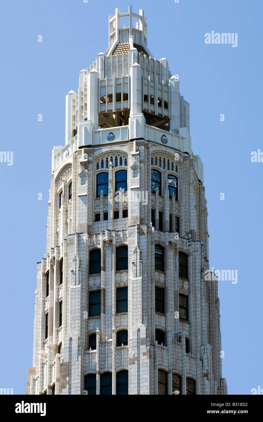 Krone der Mather Tower Chicago Stockfoto