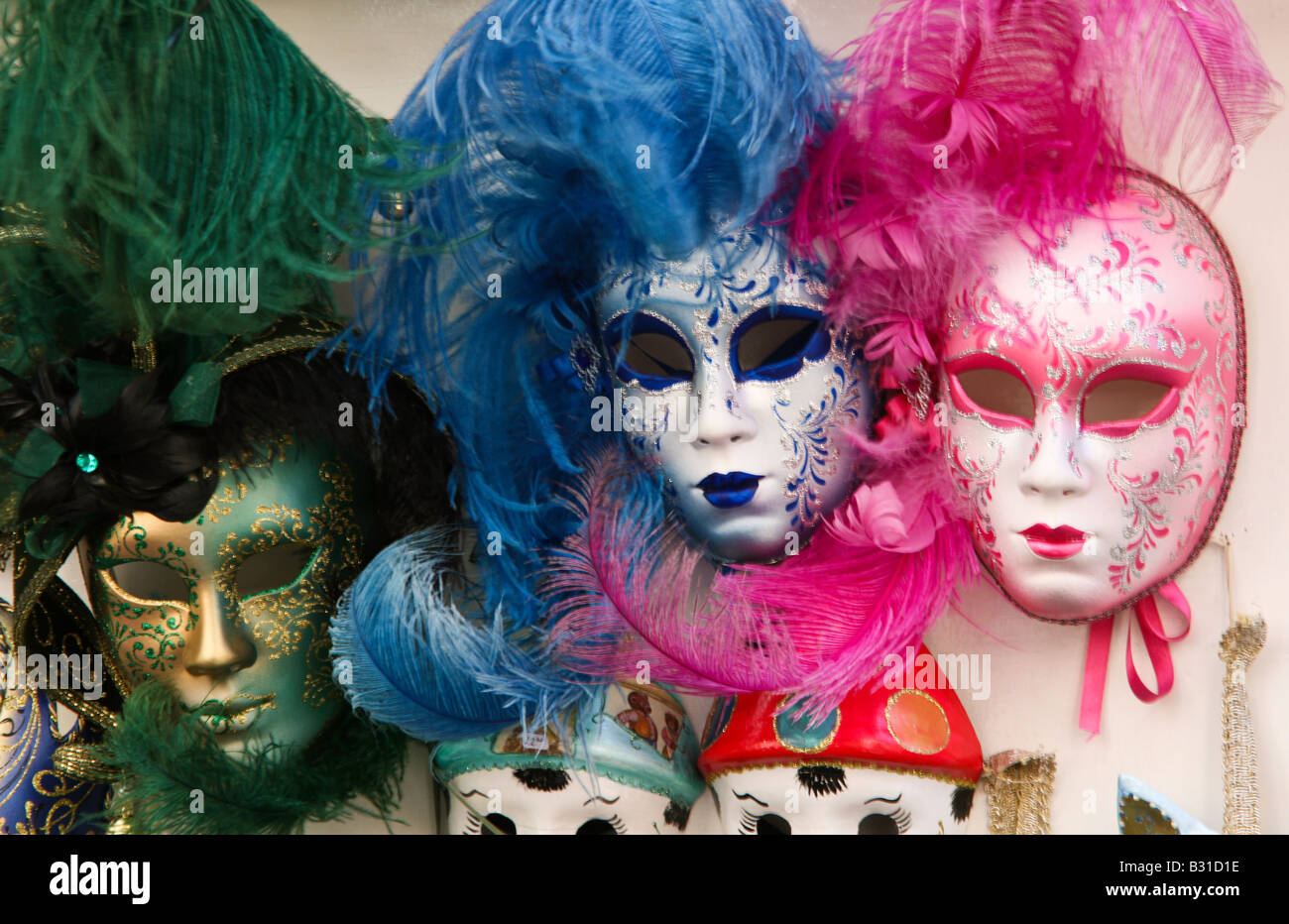 Karnevalsmasken, auf dem Karneval von Venedig, Italien Stockfoto